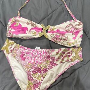 Pink and Cream Bikini Set